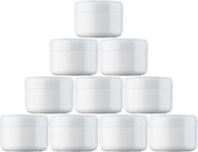 Cosmetica pot 30 ml wit glans 10 stuks - plastic pot met deksel - leeg potje met deksel - pot schroefdeksel - make-up potje - zalf potje - reis potje - creme potje - diy potje