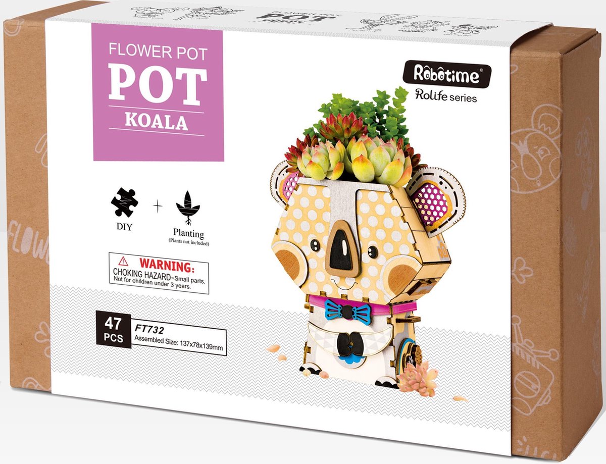 Robotime Koala FT732 - Houten Modelbouw - Bloempot - DIY
