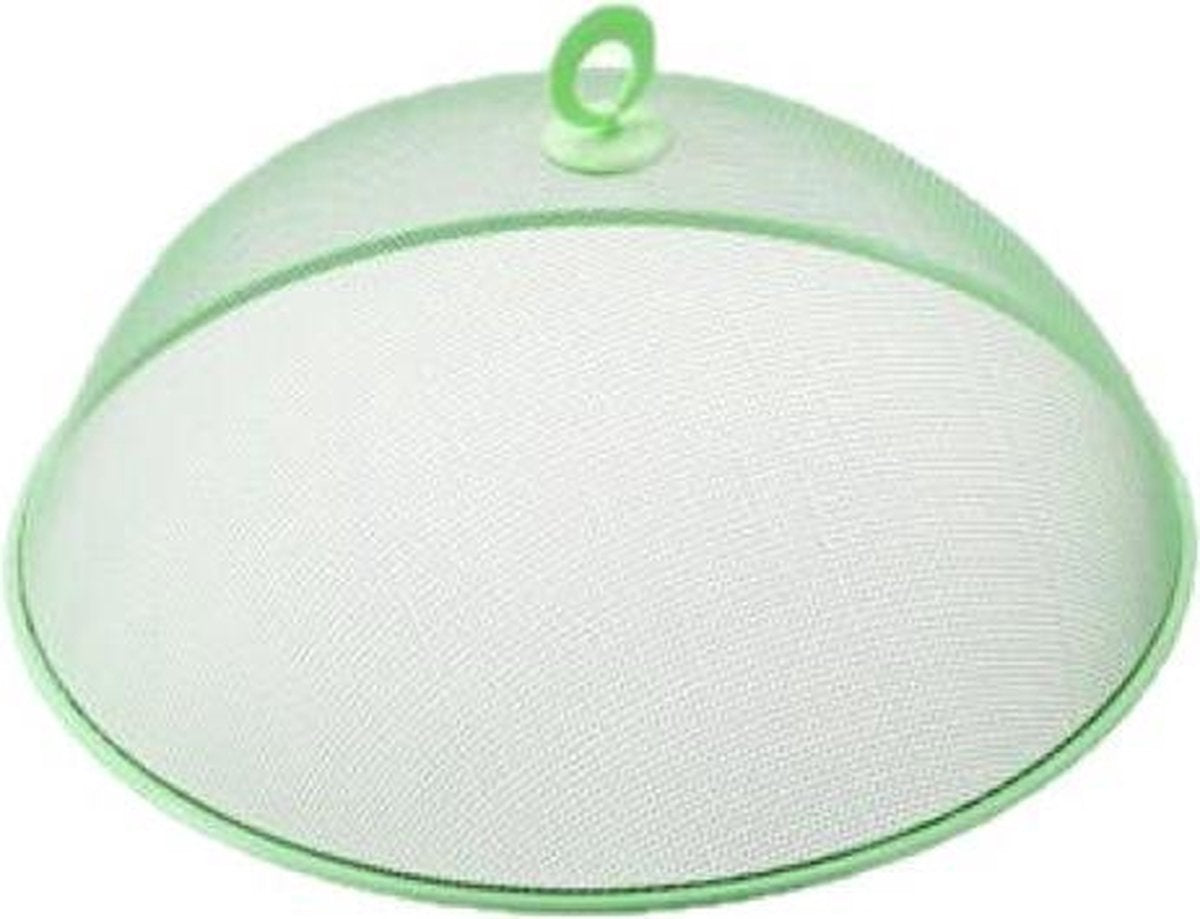 Metalen vliegenkap/voedselkap groen rond 35 cm - Afdekkappen/vliegenkappen