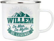 Mok - Top vent - Willem - Geëmailleerd - Gevuld met een verpakte toffeemix - In cadeauverpakking