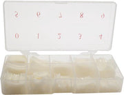 Tips met groot opzet stuk naturel en  tip lijm extra strong - box 500 st -Nageltips- kunstnagels - verlengtips - nagelverlenging - nagellijm