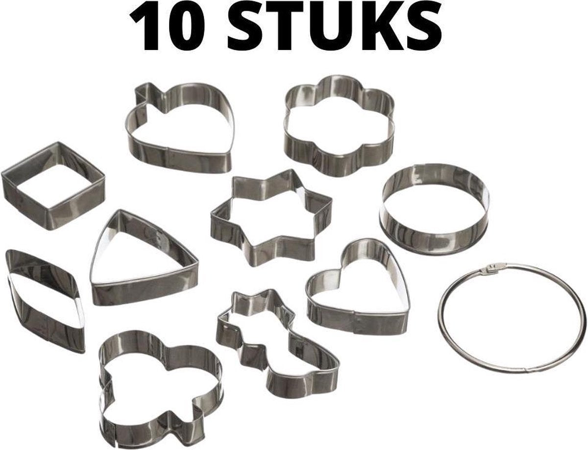 Orange85 Uitsteekvormpjes - Uitstekers - Koekjes - 10 stuks - Kindvriendelijk - Koekvormpjes - RVS