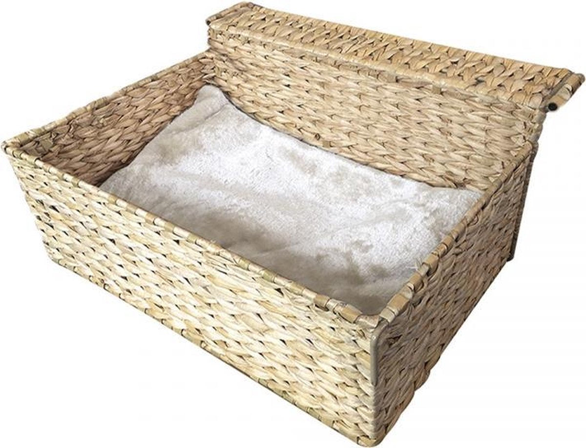 Kattenhangmat met kussen - Merk: EBI - Kleur: Beige - Afmetingen: 47x40x20CM - tot maximum 8 kg