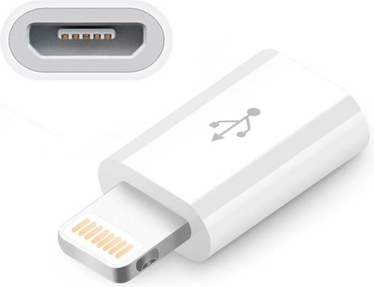 Lightning naar micro USB - USB Adapter - iPhone - oplader - micro usb-kabel - zilver - DisQounts