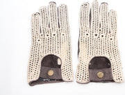 Laimböck espresso crochet - leren autohandschoenen dames | maat 6