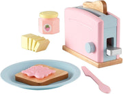 KidKraft Houten Speelgoed Broodrooster Toaster 8-delig Pastel Kleurig