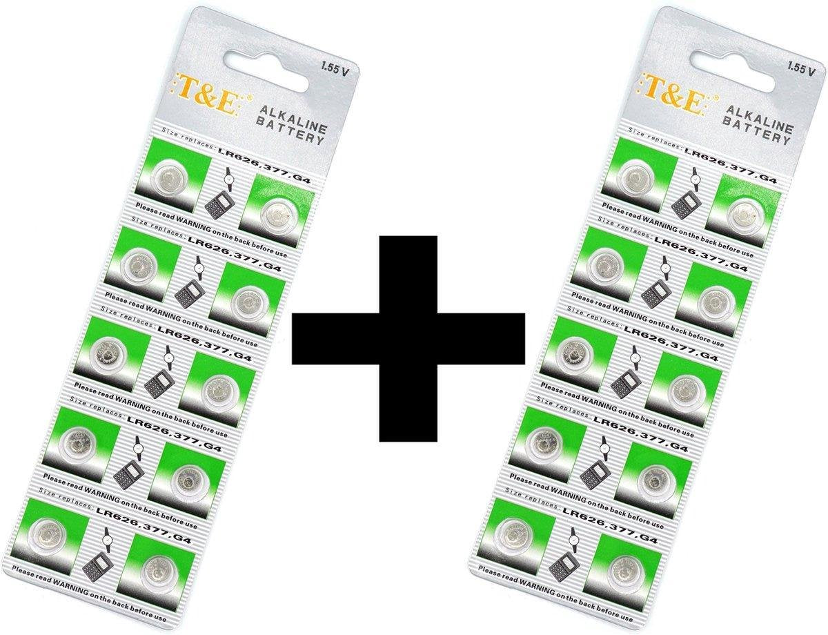 T&E knoopcel batterij Alkaline LR626 - Combideal - Blister 20