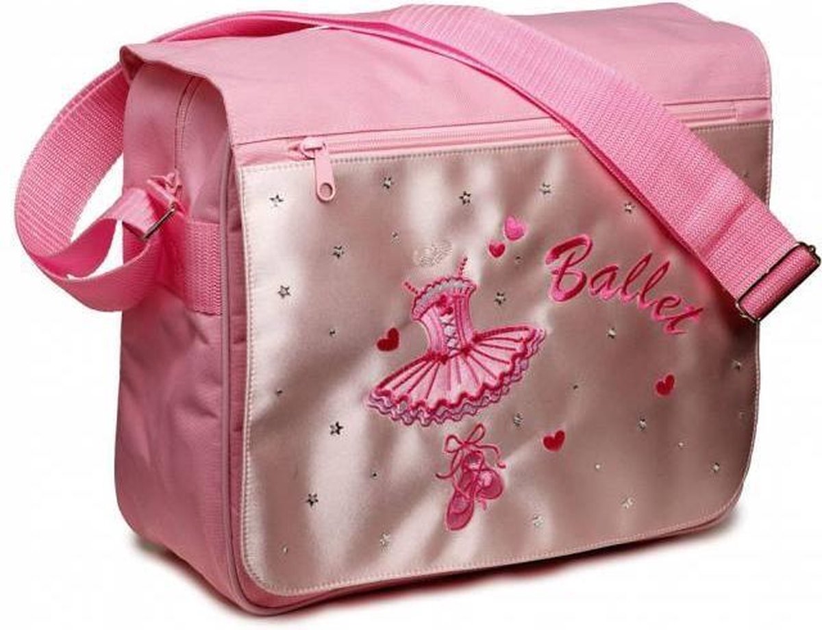 Ballettas schoudertas canvas Satijn met flap