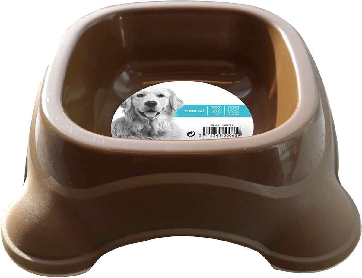 M-pets Voer- En Drinkbak 2300 Ml Bruin