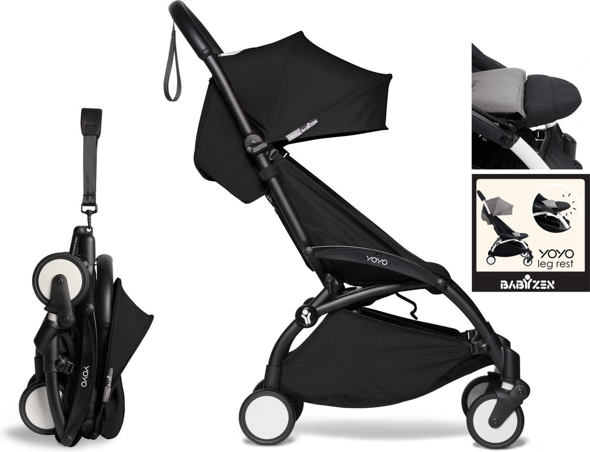 Babyzen YOYO² buggy vanaf 6 maanden inclusief beensteun -  zwart met frame zwart