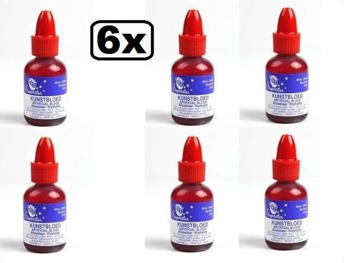 6x Flesje helder bloed 20ml.