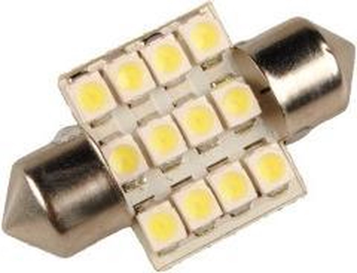 Blauwe Auto Interieur Lamp 3528 SMD 12 LED 31mm 12V