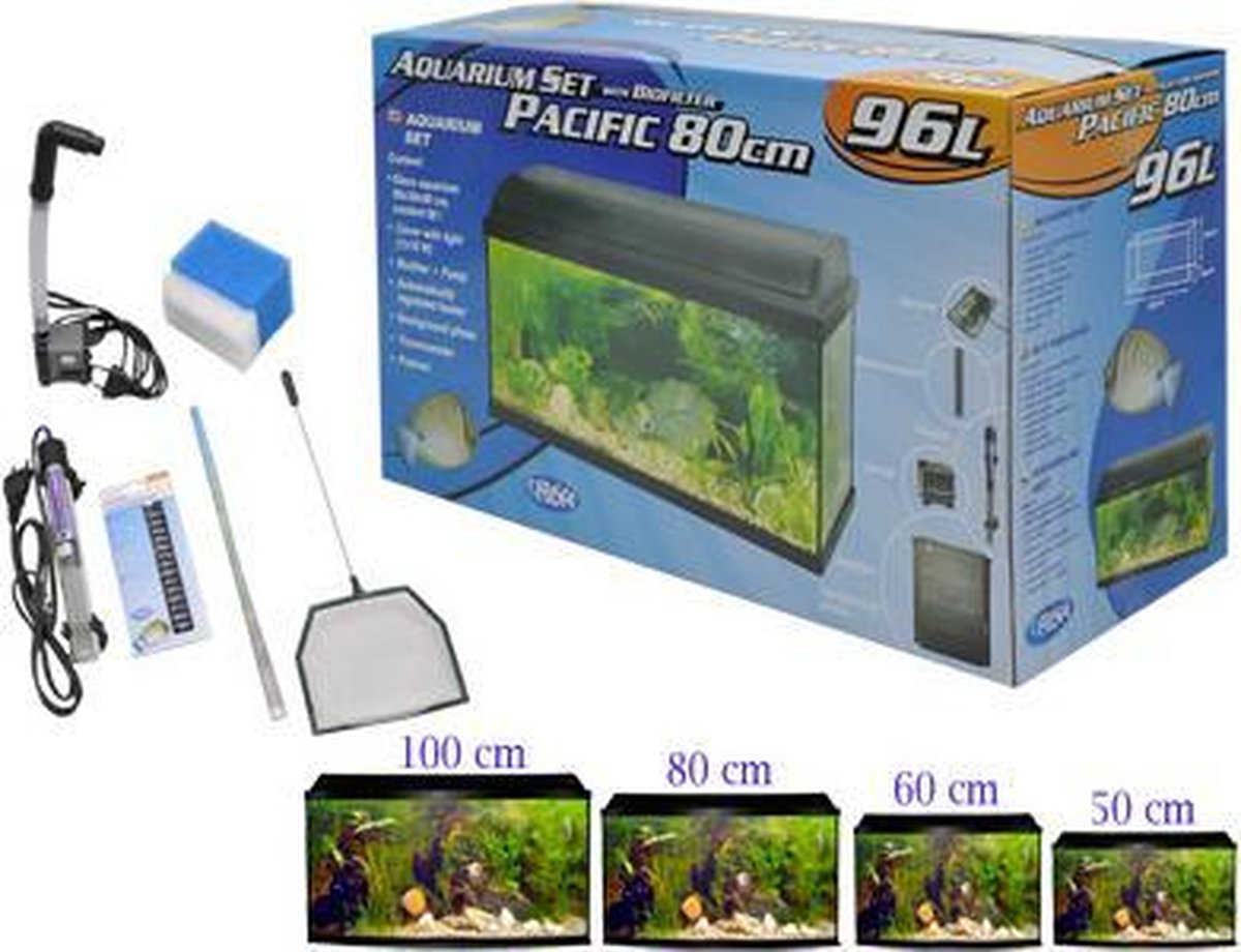 Aquarium kit + biofilter Pacific Zwart 37