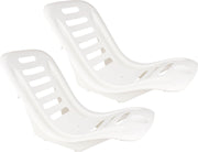 Set van 3x stuks kunststof strand kuipstoel met bekerhouder wit voor volwassenen - Stapelbare campingstoel