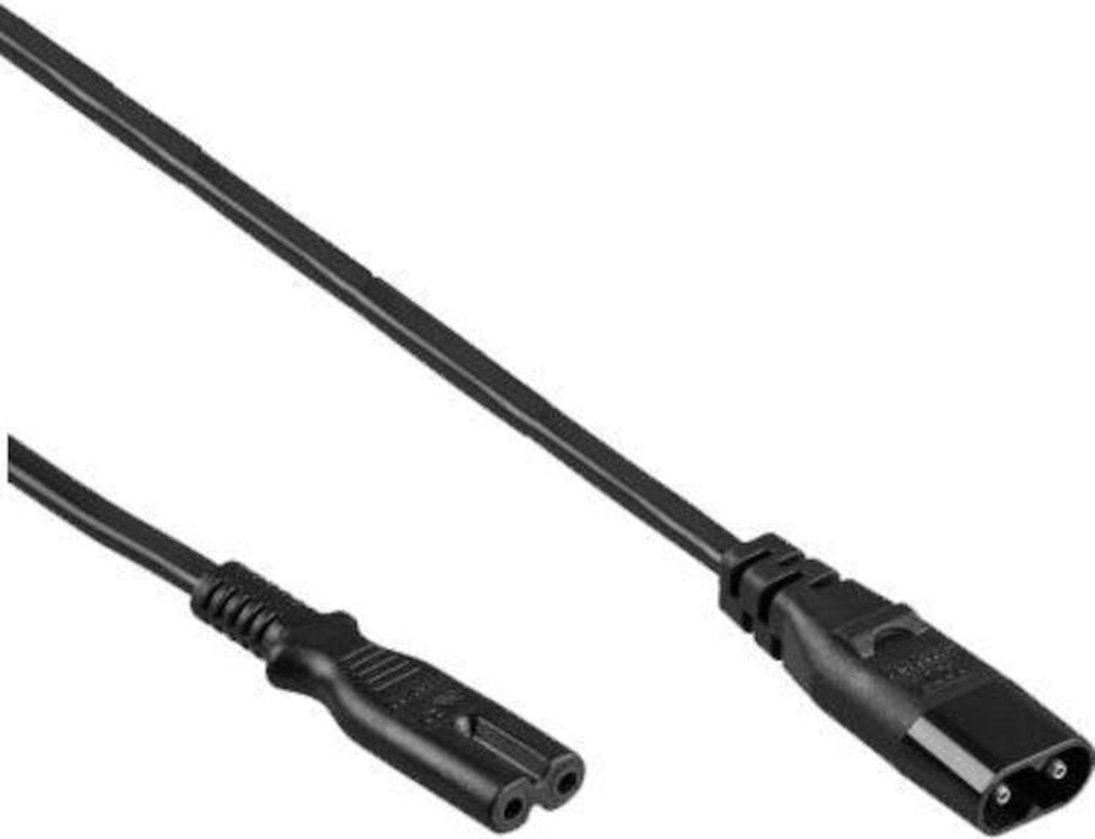 Allteq - C7 naar C8 apparaatsnoer - Verlengsnoer - 2 meter - Zwart