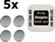 5 Stuks - Energizer 396/397 30mAh 1.55V knoopcel batterij