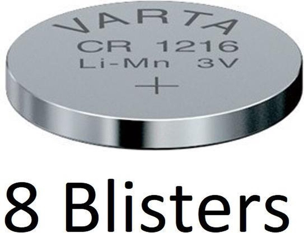 8 Stuks (8 Blisters a 1 st) Varta CR1216 Wegwerpbatterij Lithium