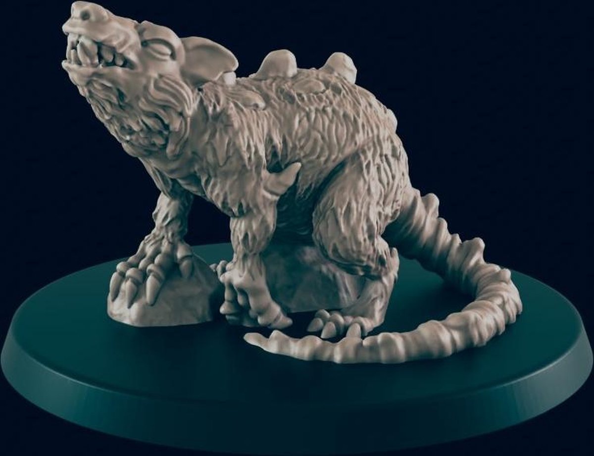 3D Printed Miniature - Giant Rat - Dungeons & Dragons - Beasts and Baddies KS