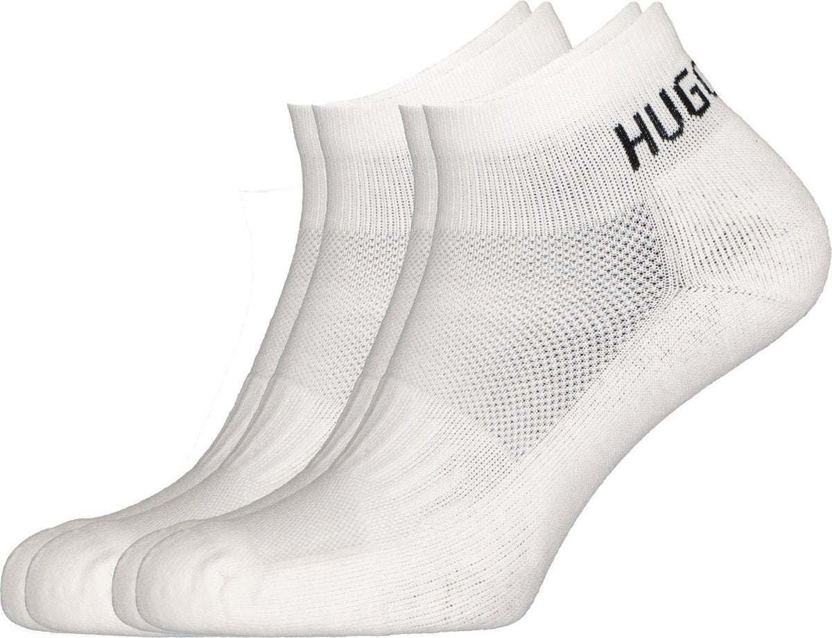 HUGO BOSS logo sportsokken (2-pack) - heren enkelsokken - wit -  Maat: 43-46
