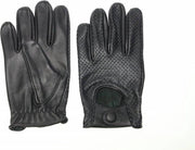 Retro racing mesh leren autohandschoenen zwart | maat XL