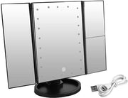 Spiegel met LED verlichting Zwart/Make up spiegel/Visagie spiegel /Scheerspiegel/Make up