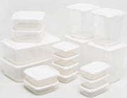 TDR - Vershoud bakjes set - 17 delig - 2/1.9/1.1/0.6/0.3/0.12 liter  - Transparant met witte doos