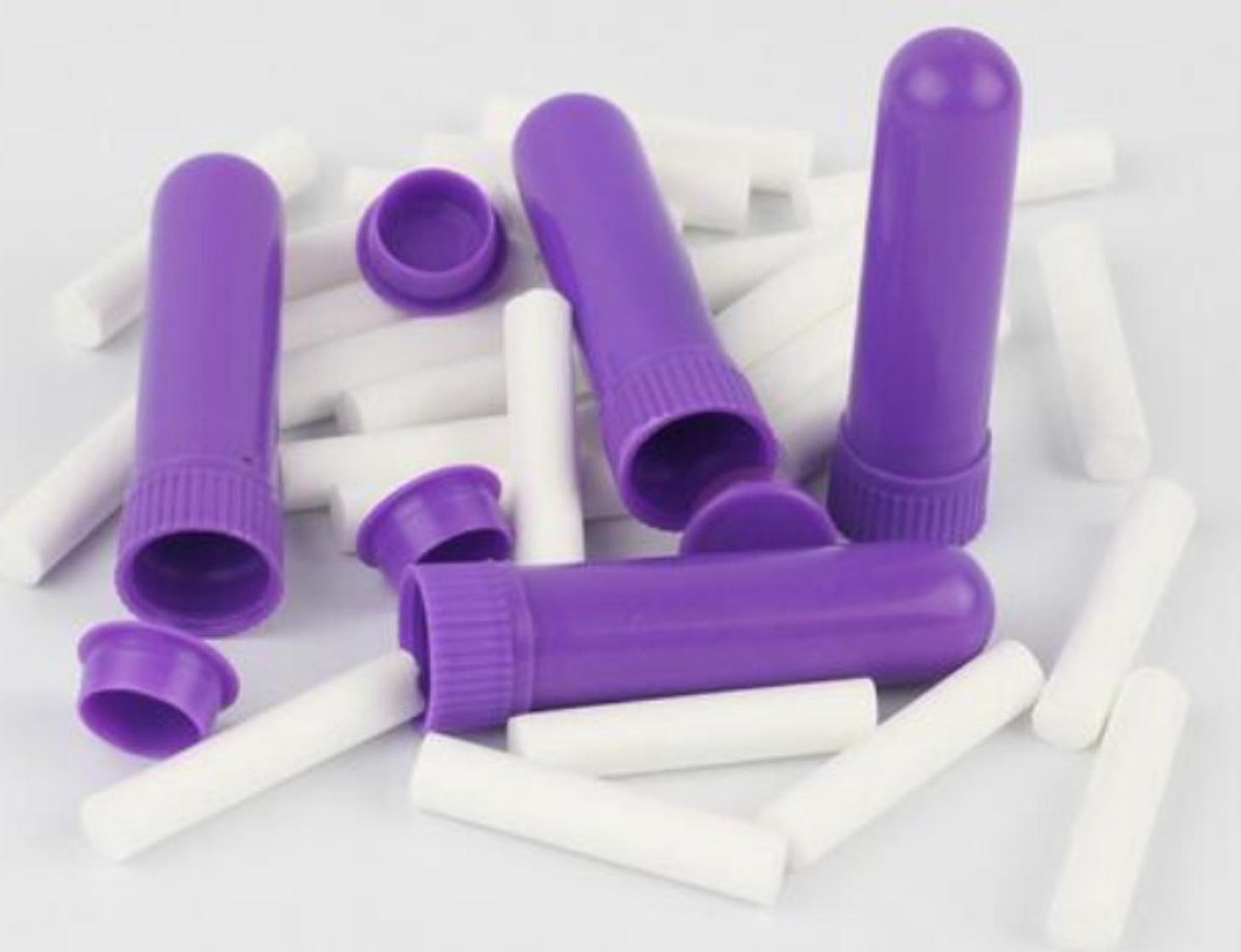 Inhalator essentiële olie - PAARS - aromatherapie - prijs per 4 stuks