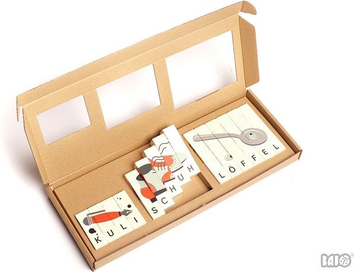 Bajo houten bouwpuzzel Woorden (Duits) - 15 stukjes