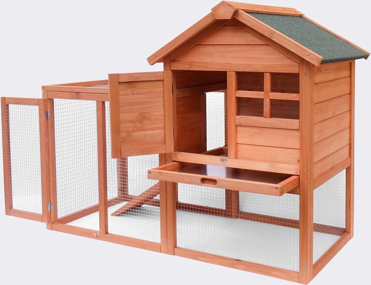 WorldPet Kippenhok / Konijnenhok 122 x 63 x 92 cm