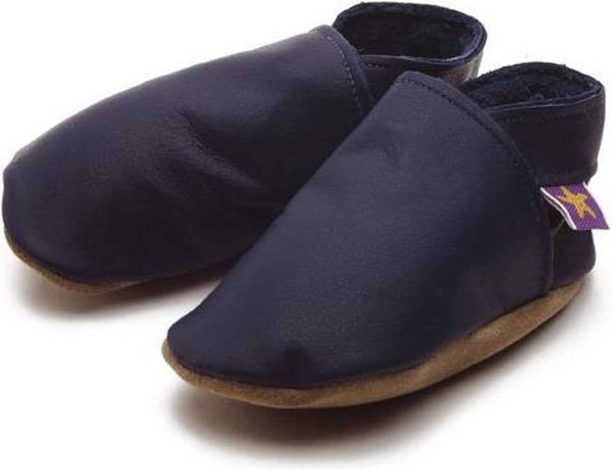 Starchild babyslofjes plain navy Maat: M (12