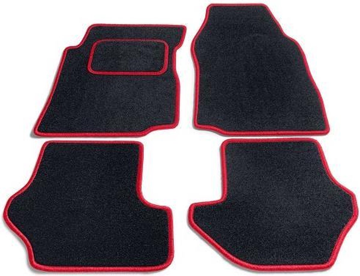 Bavepa Complete Naaldvilt Automatten Zwart Met Rode Rand Subaru Forester 2002-2008