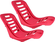 Set van 3x stuks kunststof strand kuipstoel met bekerhouder fuchsia roze voor volwassenen - Stapelbare campingstoel