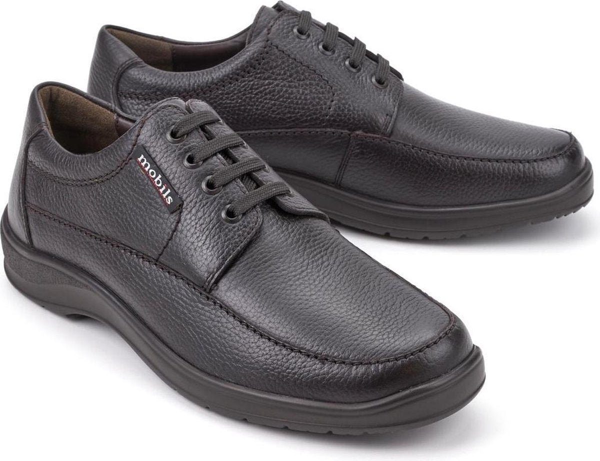 Mobils by Mephisto EZARD Heren Veterschoen - Donkerbruin 251 - Extra Breed - Maat 40.5