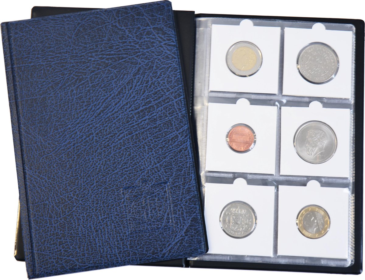 Hartberger ZK36 muntenalbum - zakformaat - 19 x 13 cm - muntalbum voor 36 munten in munthouders pocketalbum pocket mini klein Euromunten