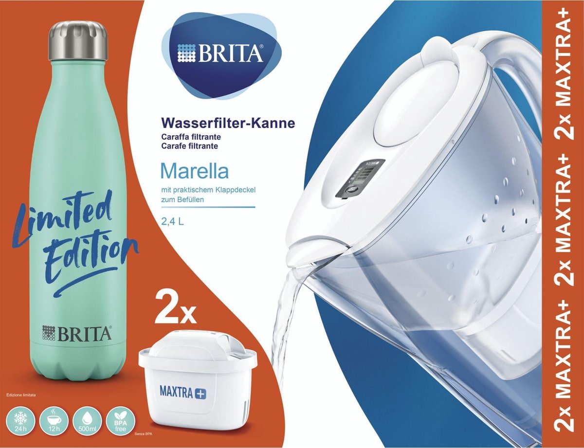 Brita Marella Maxtra+2 patronen wit plus Isofles