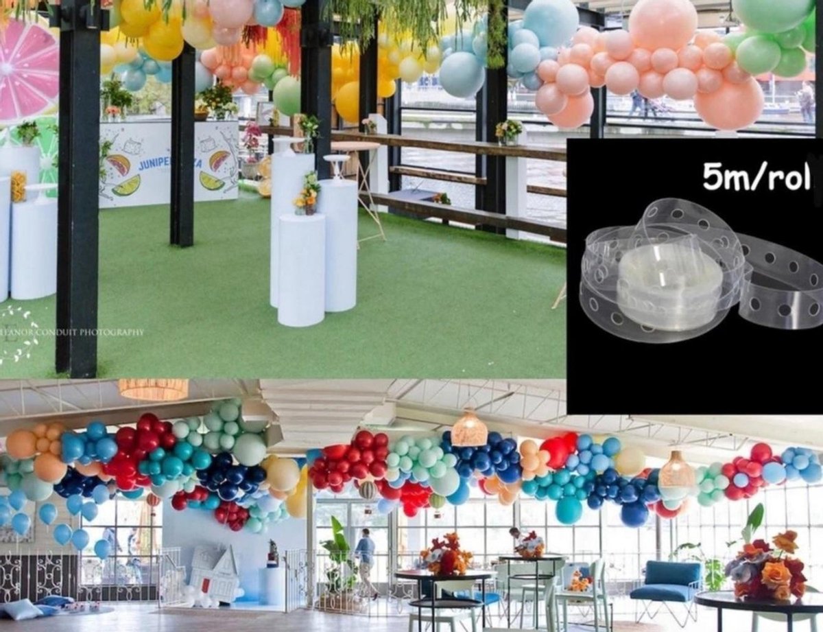 ● BALLONSTRIP ● "Multiplaza" 5 meter - versiering-feest-verjaardag