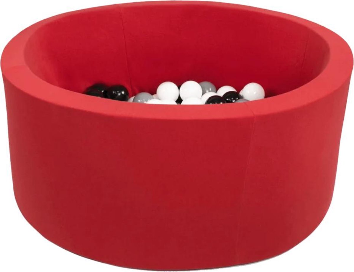Misioo ronde ballenbak Rood | Ballenbak inclusief 150 ballen | Ballenbak met ballen