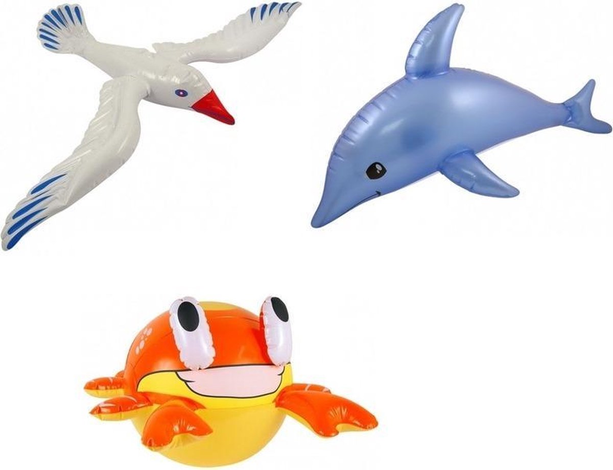3x Opblaasbare maritiem decoratie zeedieren type 1