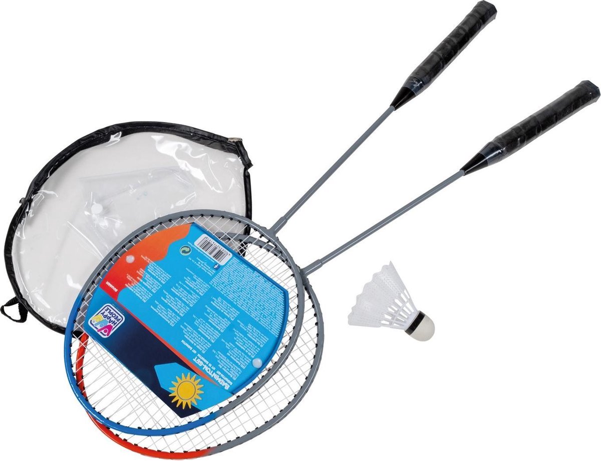 Happy People Badmintonset 65 Cm Staal Blauw 4-delig