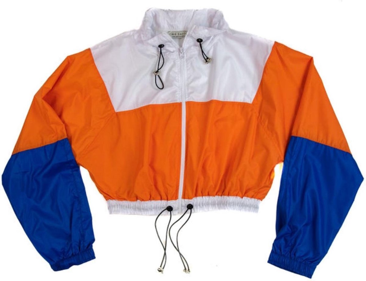 La Pèra Windbreaker Oranje/Wit/Blauw Vrouwen Windjack Dames  - Maat M