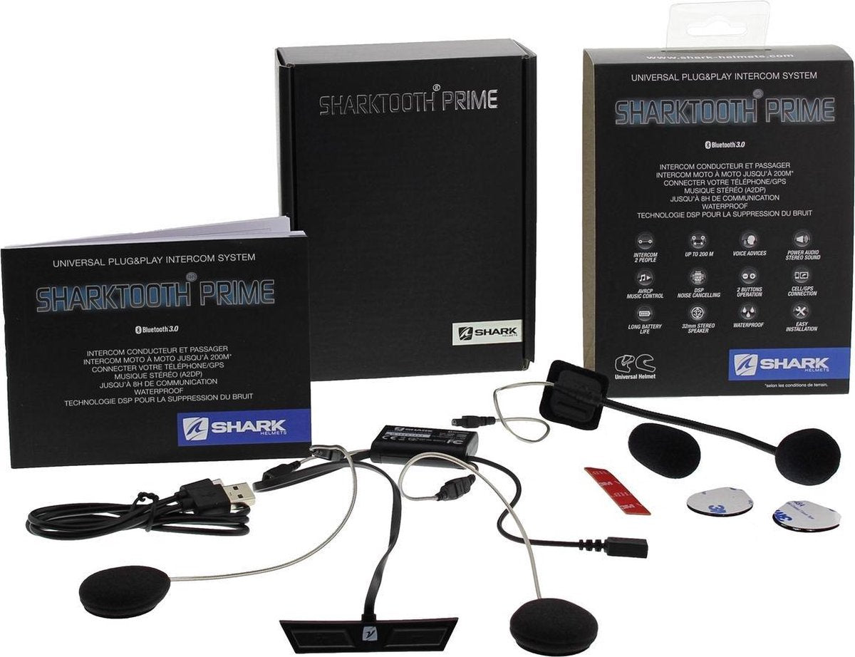 Sena Sharktooth Prime  - Motor communicatiesysteem - Bluetooth - 200 Meter - 1 Stuk(s)