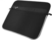 Stevige Laptop Sleeve 13.3 inch (13 inch tot 14 inch) - Neopreen laptophoes - Zwart/ Grijs
