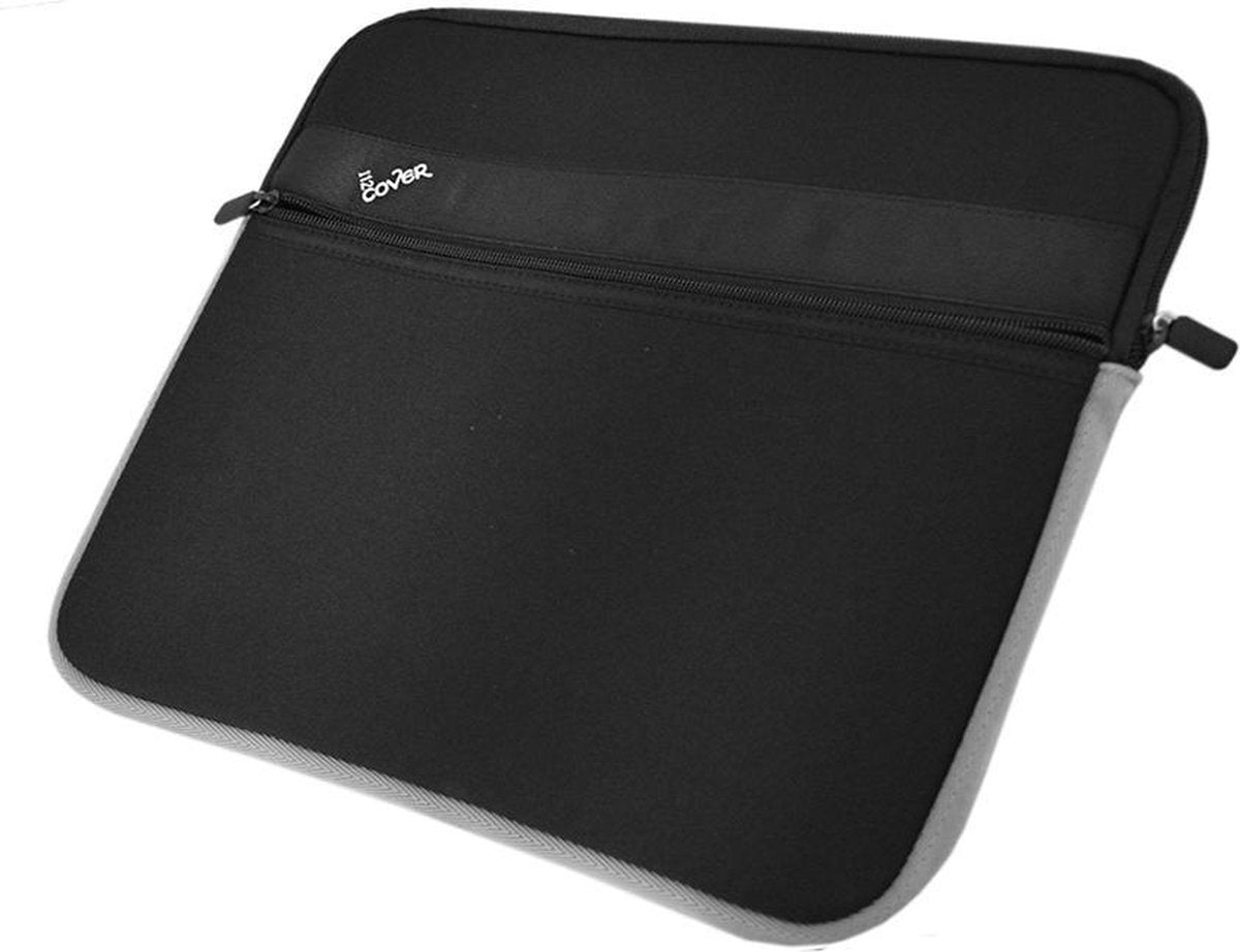 Stevige Laptop Sleeve 13.3 inch (13 inch tot 14 inch) - Neopreen laptophoes - Zwart/ Grijs