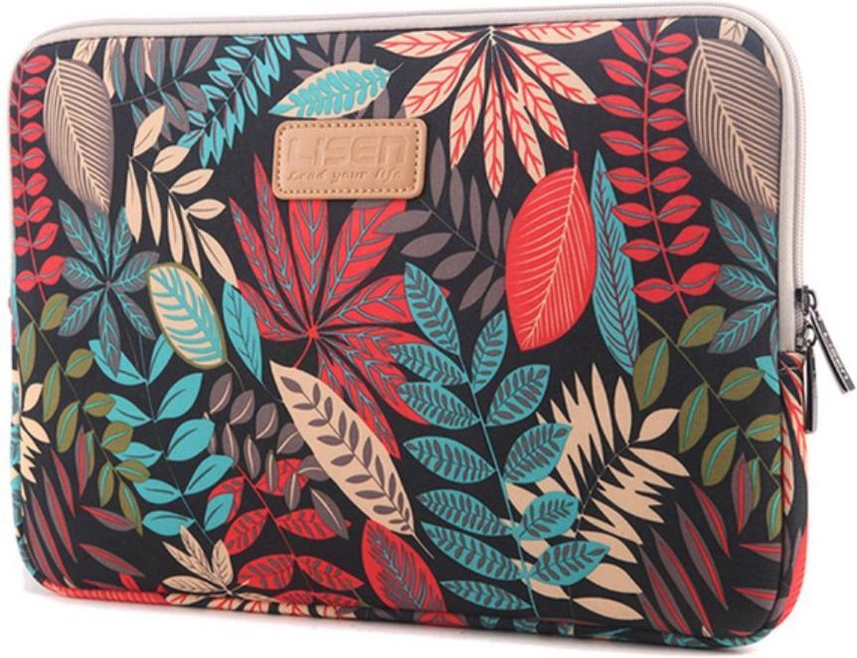 LISEN MacBook 13 inch sleeve kleurrijke bladeren Sleeve - zwart