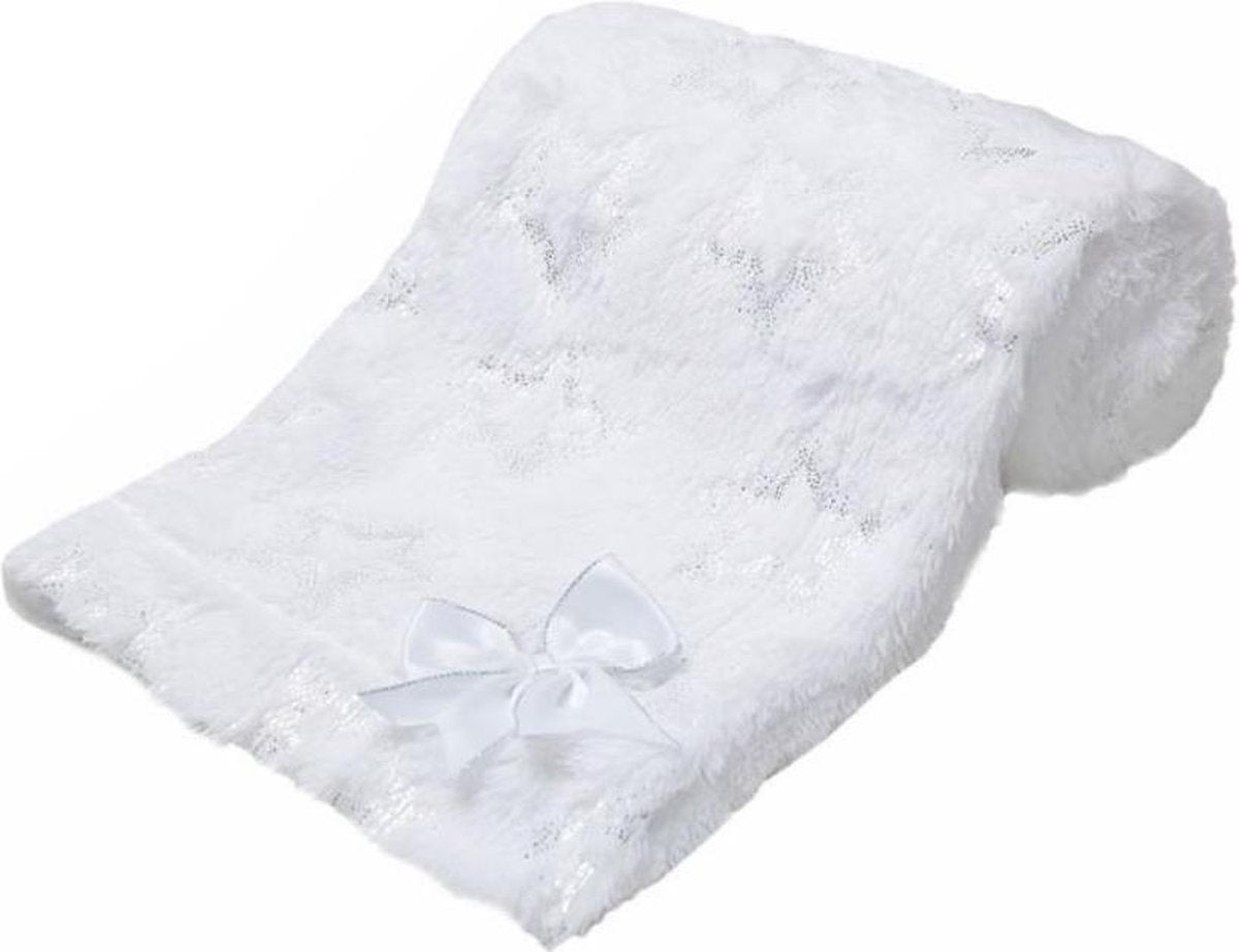 Soft Touch Dekentje Sterren 75 X 100 Cm Polyester Wit