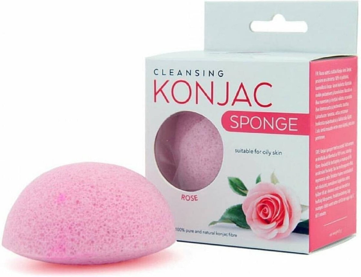 Konjac Spons Rose Flower - Face Wash - Vette Gevoelige Huid Natuurlijke Gezichtsreiniging  - Konjac Spons Rituals  - Facial Puff - Skincare - Makeup Remover