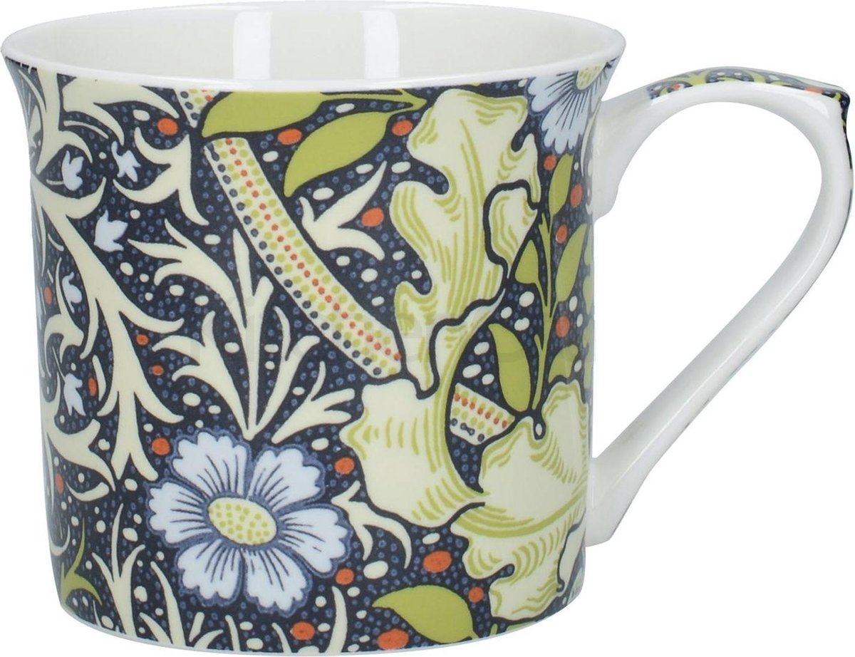 Kitchencraft Mokkenset Porselein 230 Ml Wit/groen 2 Stuks