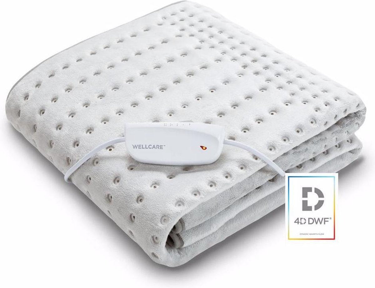 Wellcare Soft Fleece - Elektrische Deken 150x80 cm - éénpersoons licht grijs