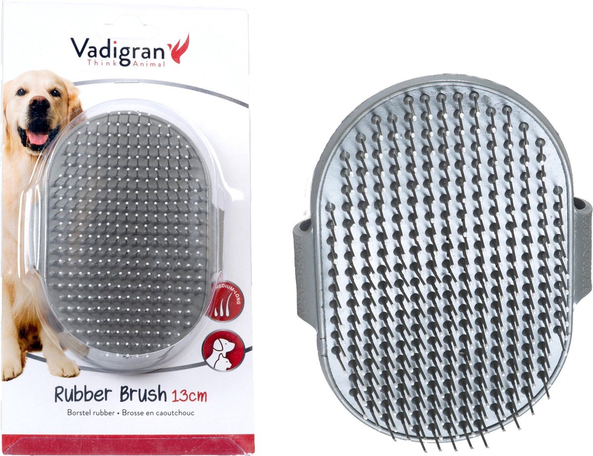 Borstel rubber met ijzeren pinnen 13cm