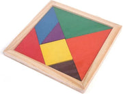 Kinder puzzel  tangram - kinderen - puzzel - hout - kleuren - cadeau - 16cm x 16cm x 0